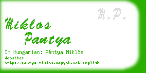 miklos pantya business card