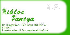 miklos pantya business card